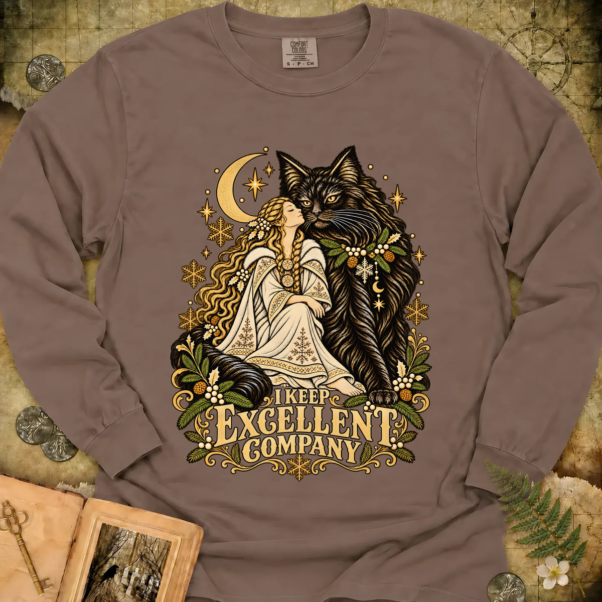I Keep Excellent Company Long Sleeve T-Shirt - Espresso
