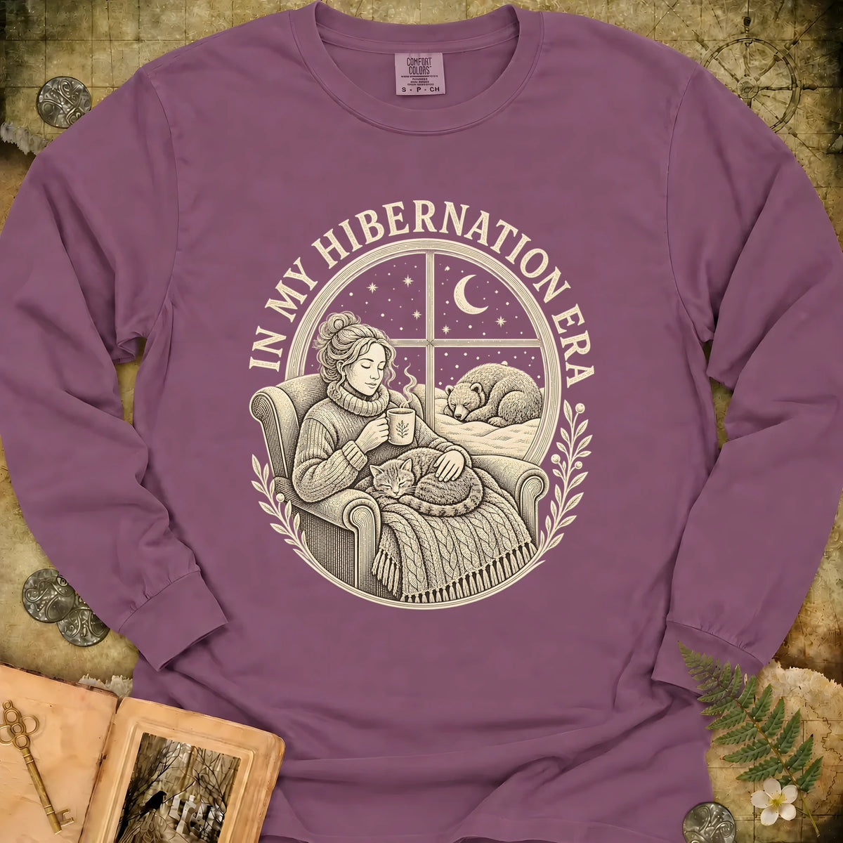 In My Hibernation Era Long Sleeve T-Shirt - Berry