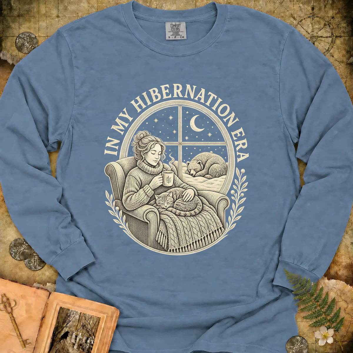 In My Hibernation Era Long Sleeve T-Shirt - Blue Jean