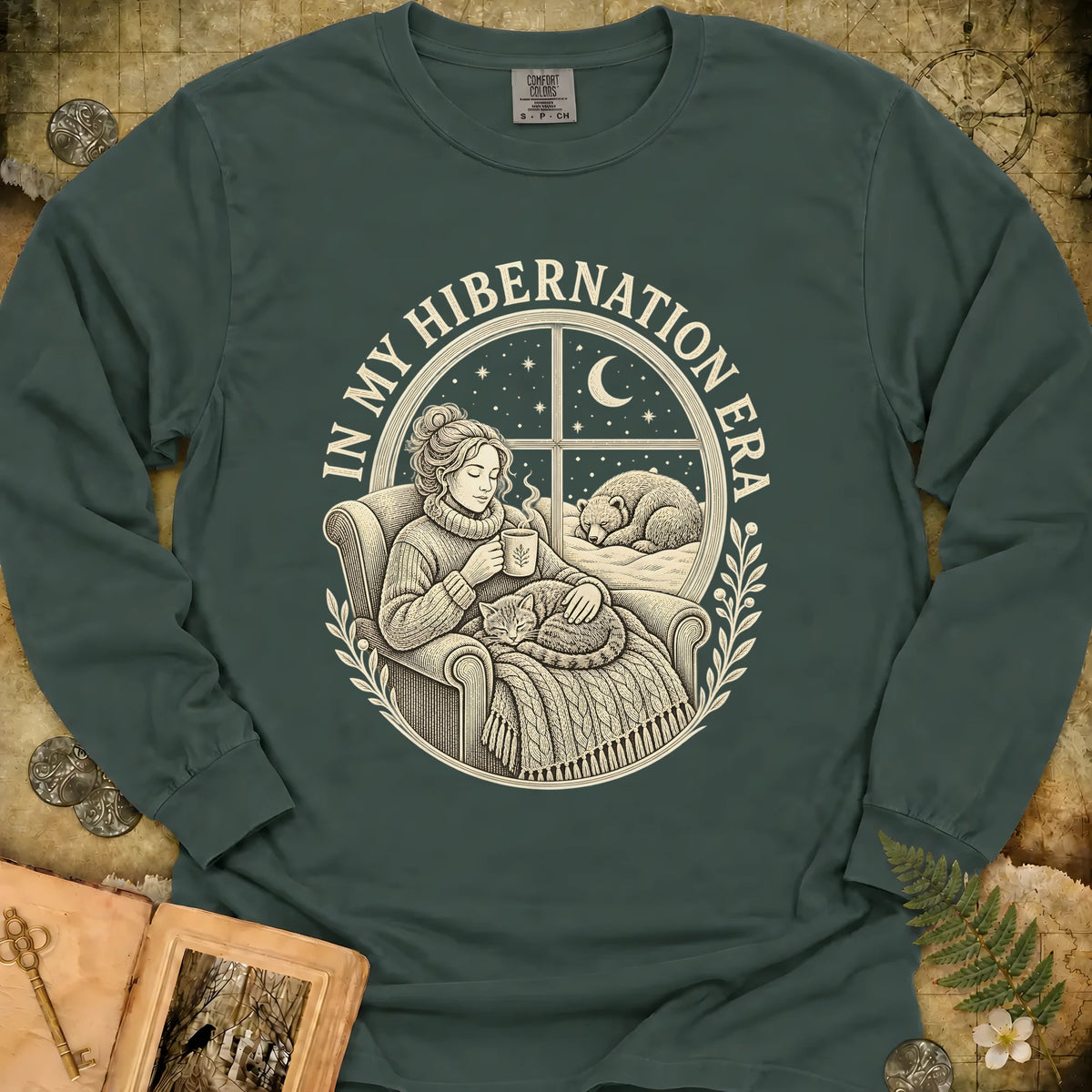 In My Hibernation Era Long Sleeve T-Shirt - Blue Spruce