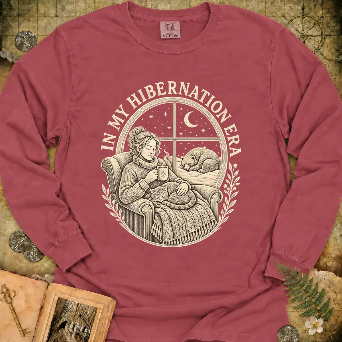 In My Hibernation Era Long Sleeve T-Shirt - Brick