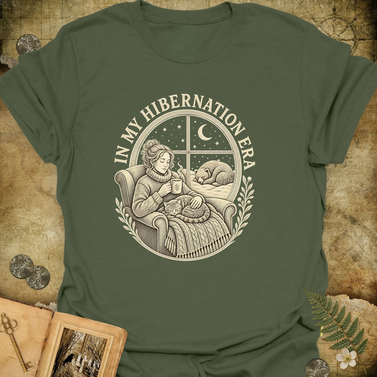 In My Hibernation Era T-Shirt - Military Green
