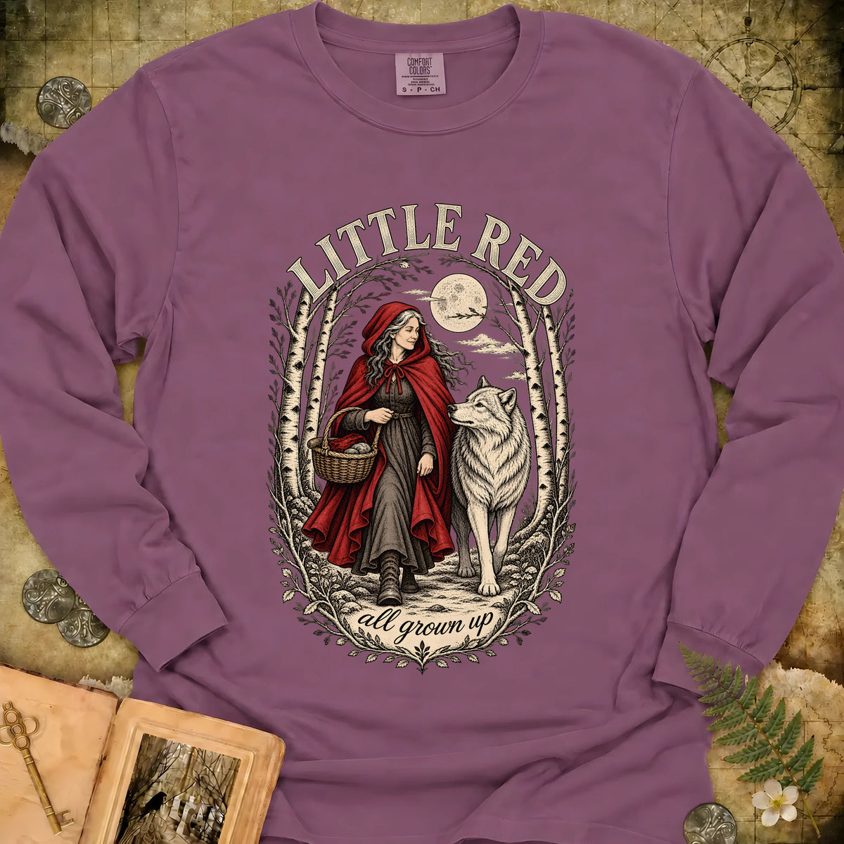 Little Red All Grown Up Long Sleeve T-Shirt - Berry