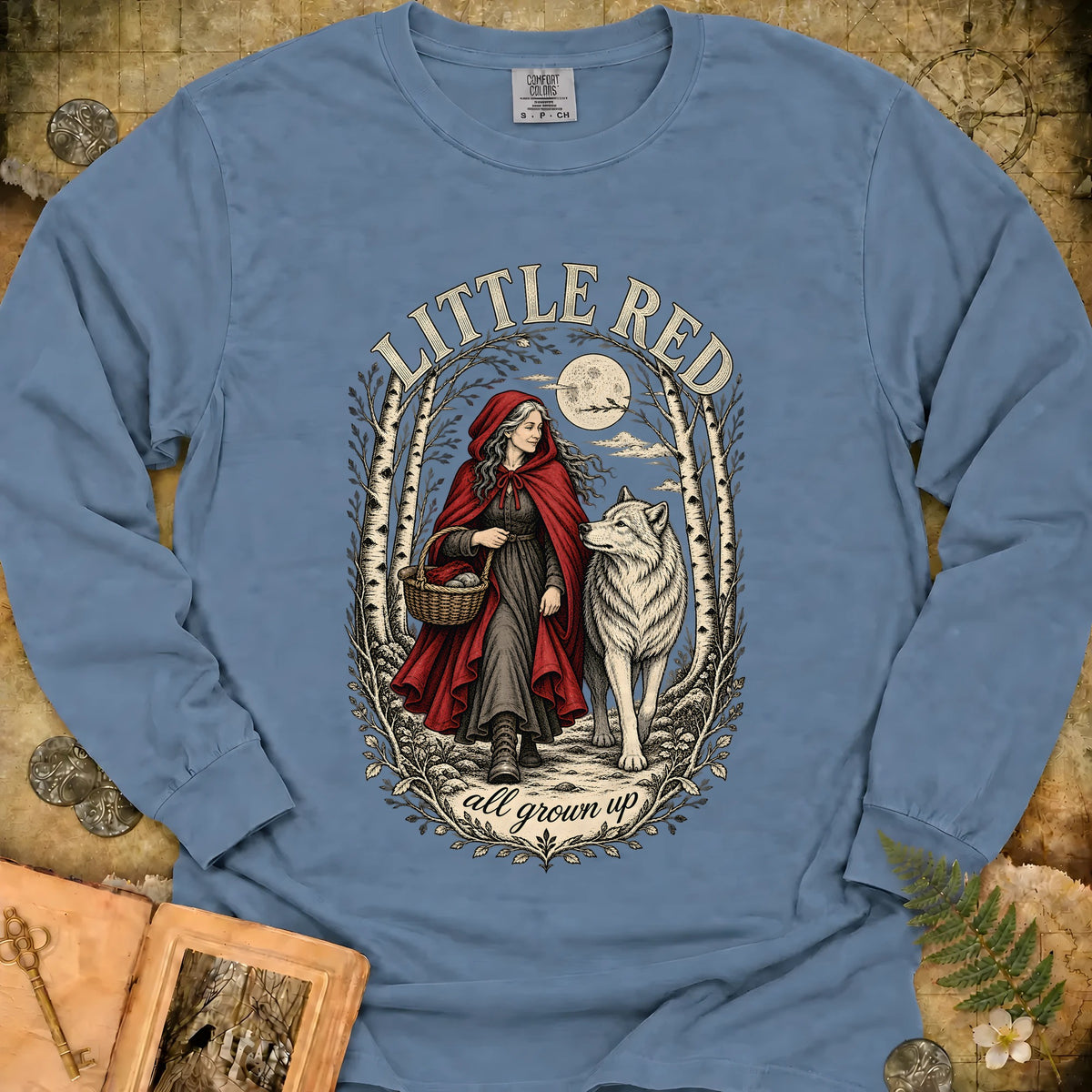Little Red All Grown Up Long Sleeve T-Shirt - Blue Jean