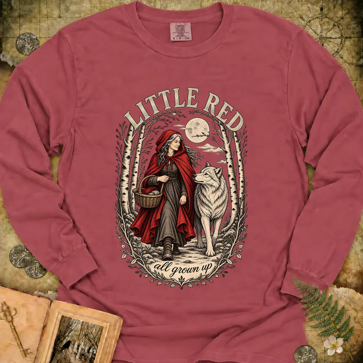 Little Red All Grown Up Long Sleeve T-Shirt - Brick