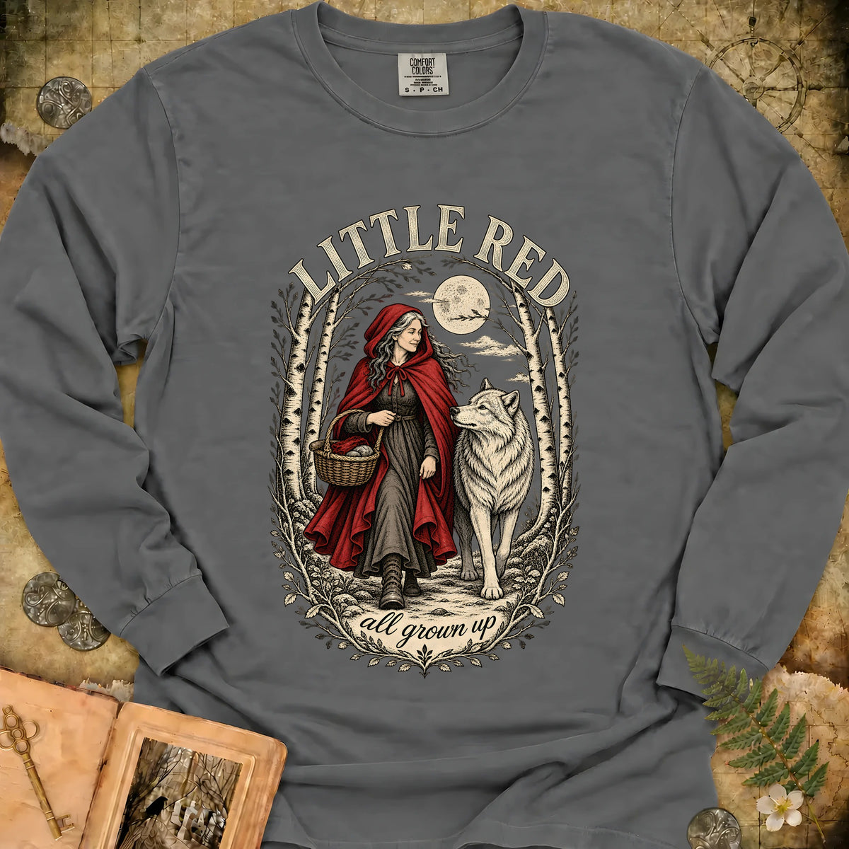 Little Red All Grown Up Long Sleeve T-Shirt - Granite