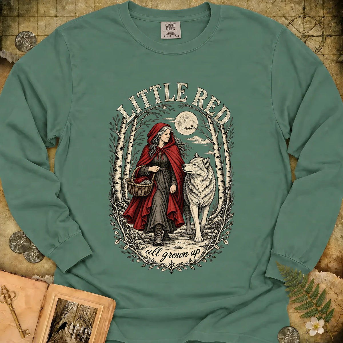 Little Red All Grown Up Long Sleeve T-Shirt - Light Green