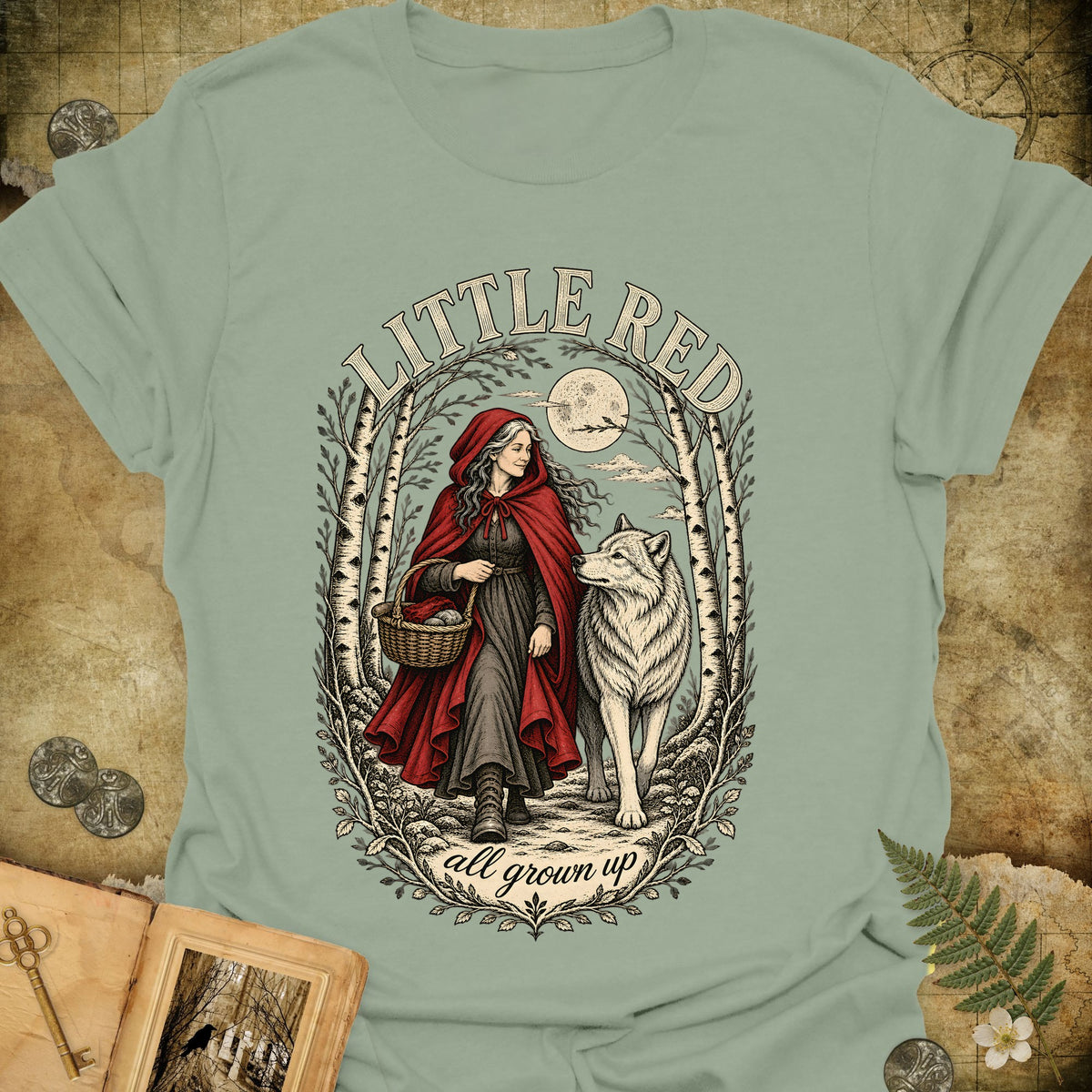 Little Red All Grown Up T-Shirt - Sage