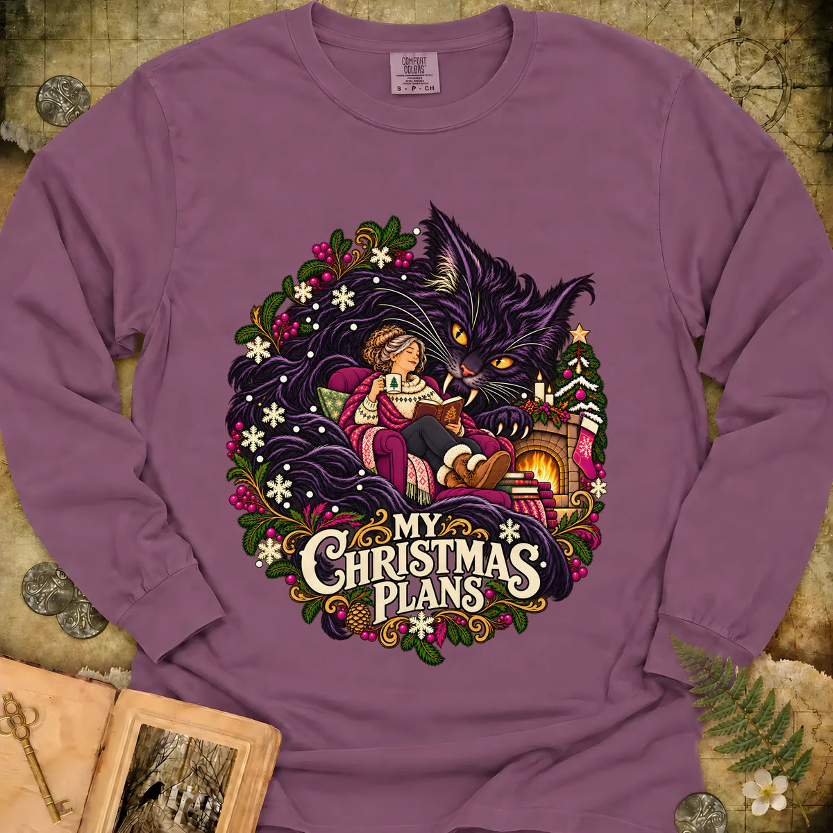 My Christmas Plans Long Sleeve T-Shirt - Berry