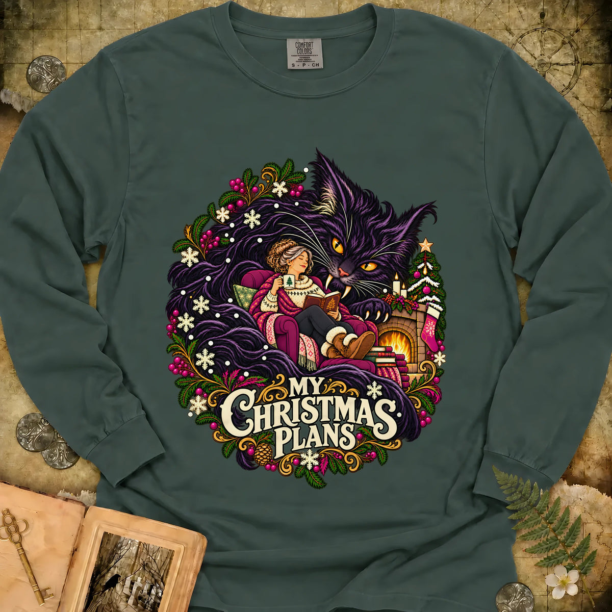 My Christmas Plans Long Sleeve T-Shirt - Blue Spruce