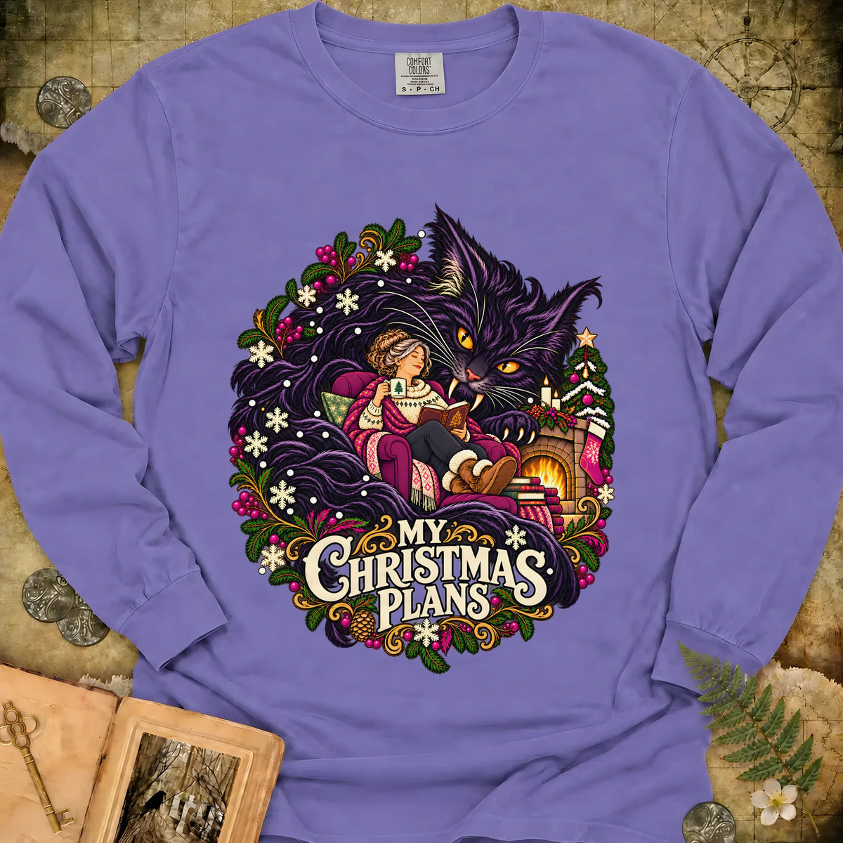 My Christmas Plans Long Sleeve T-Shirt - Violet