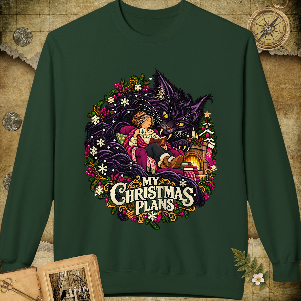 My Christmas Plans Sweatshirt - Forest Green