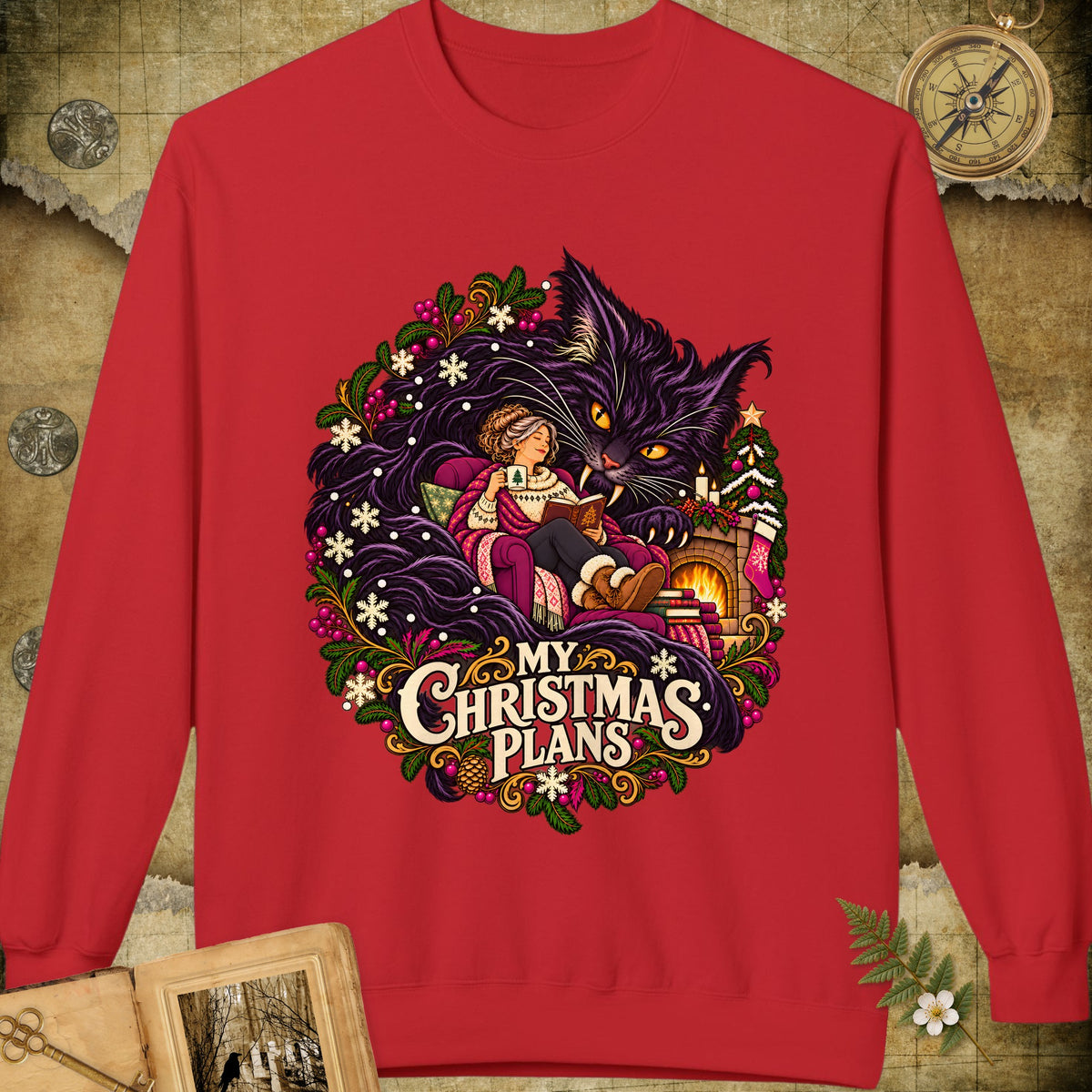 My Christmas Plans Sweatshirt - Red