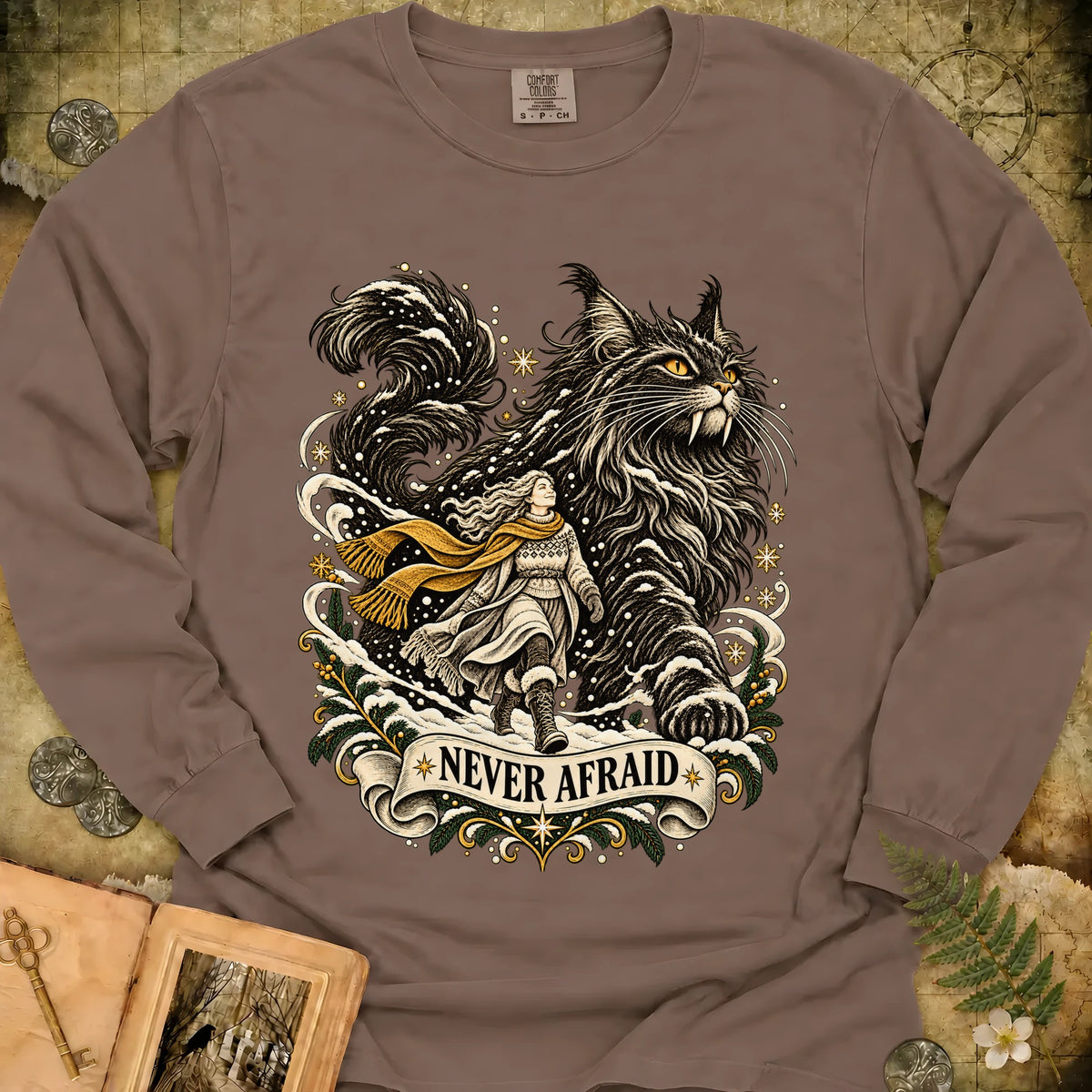 Never Afraid Long Sleeve T-Shirt - Espresso