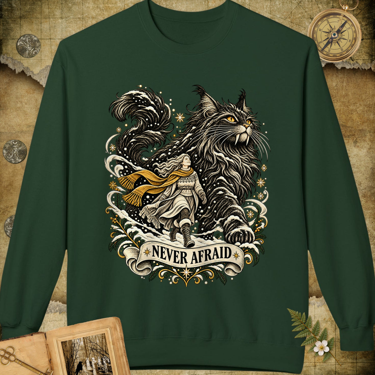 Never Afraid Sweatshirt - Forest Green