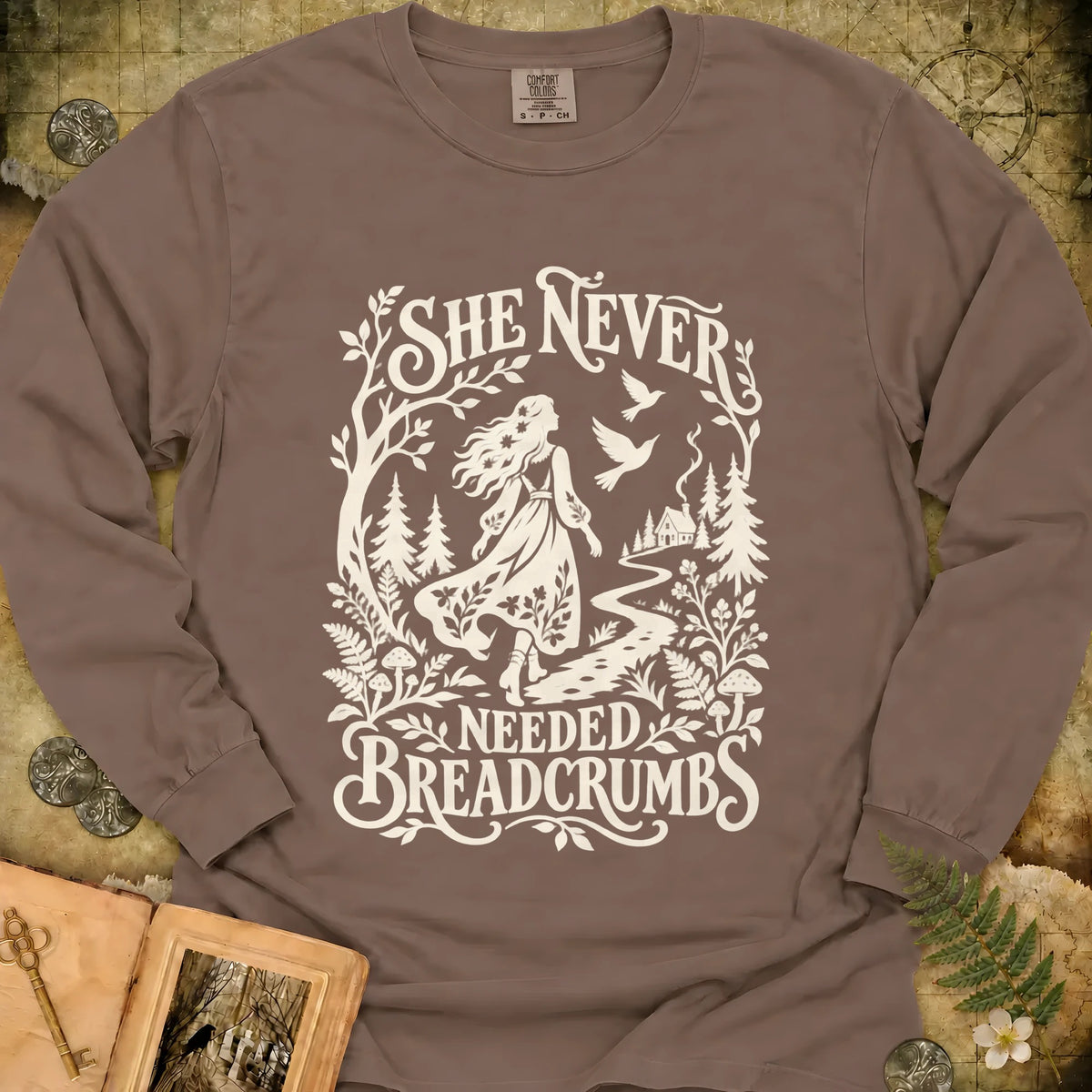 Never Needed Breadcrumbs Long Sleeve T-Shirt - Espresso