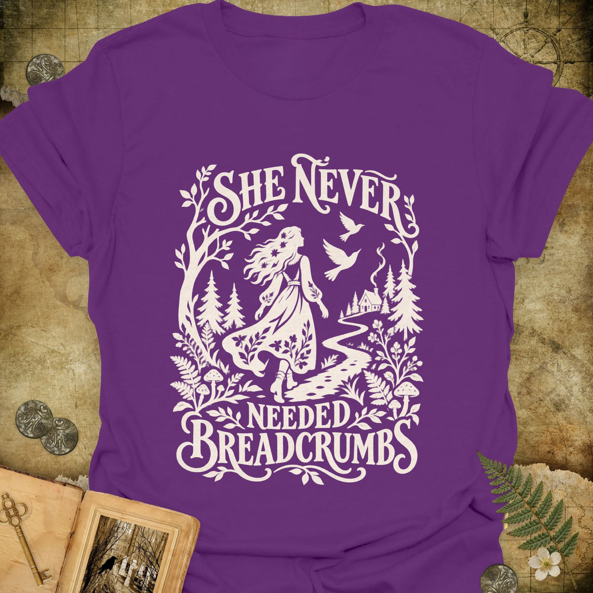 Never Needed Breadcrumbs T-Shirt - Purple