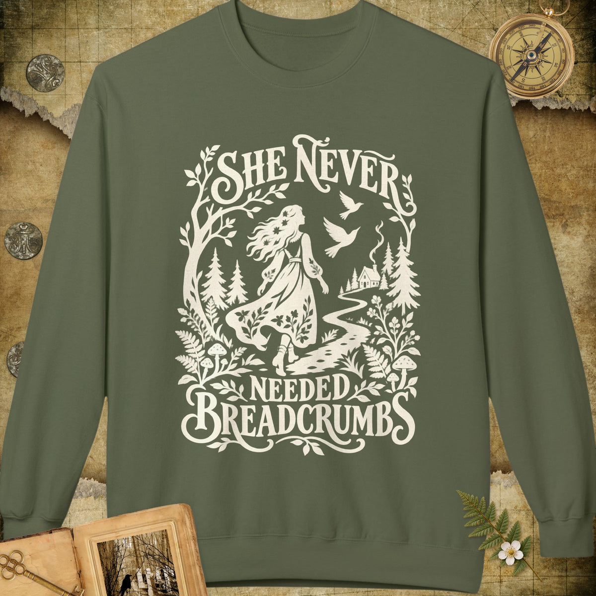Never Needed Breadcrumbs Sweatshirt - Military Green