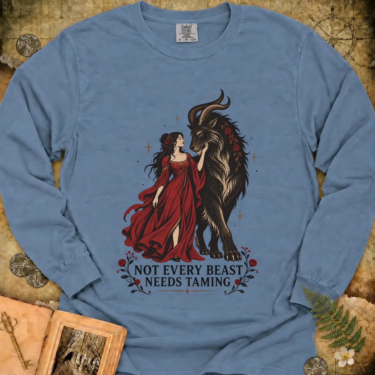 Not Every Beast Long Sleeve T-Shirt - Blue Jean