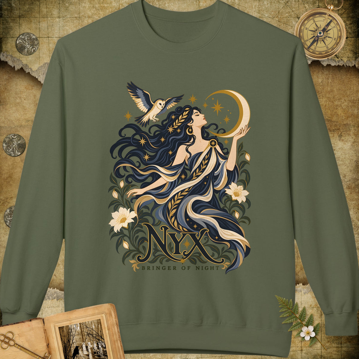 Nyx - Bringer Of Night Sweatshirt - Military Green