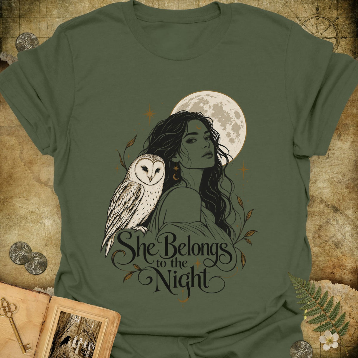 TLWIF Studio | Military Green | She Belongs to the Night T-Shirt