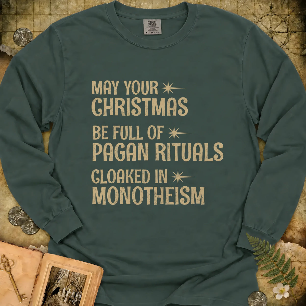 Pagan Christmas Long Sleeve T-Shirt - Blue Spruce