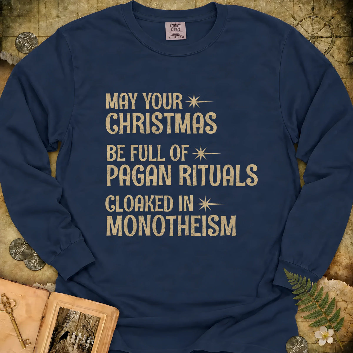 Pagan Christmas Long Sleeve T-Shirt - True Navy