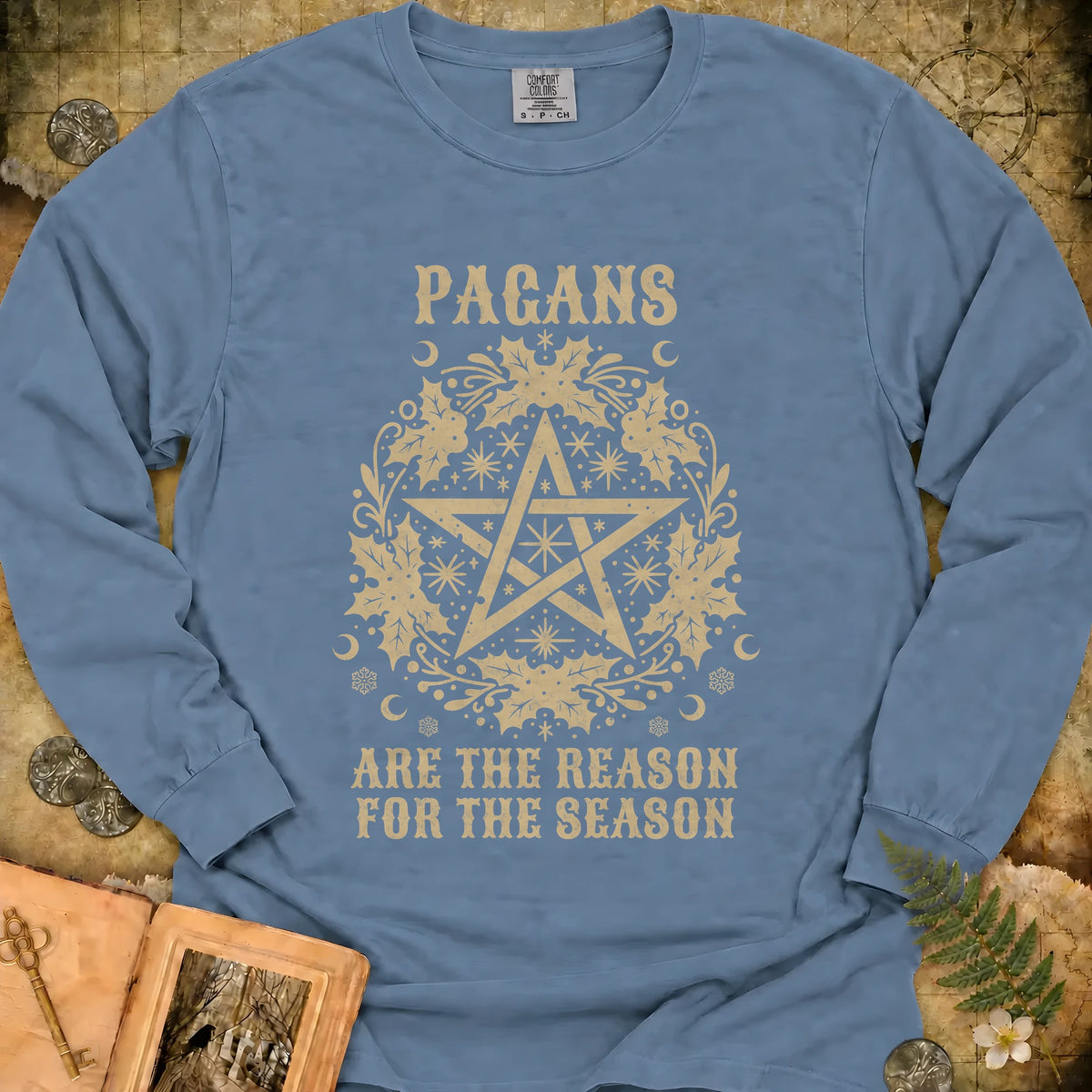 Pagan Season Long Sleeve T-Shirt - Blue Jean