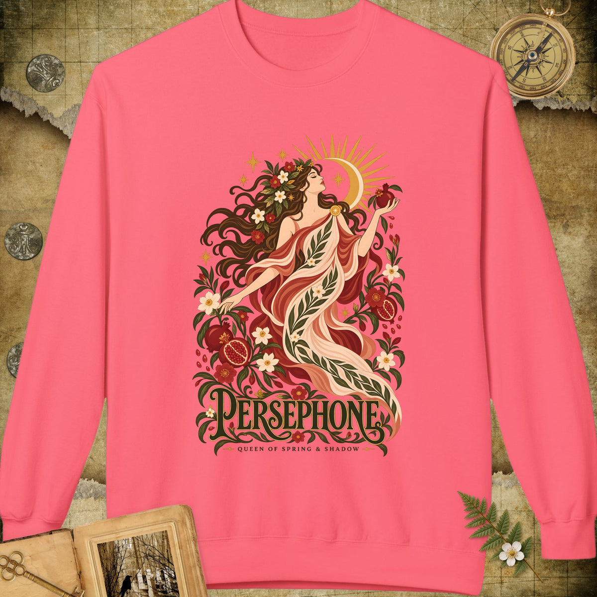 Persephone - Queen Of Spring & Shadow Sweatshirt - Pink Lemonade