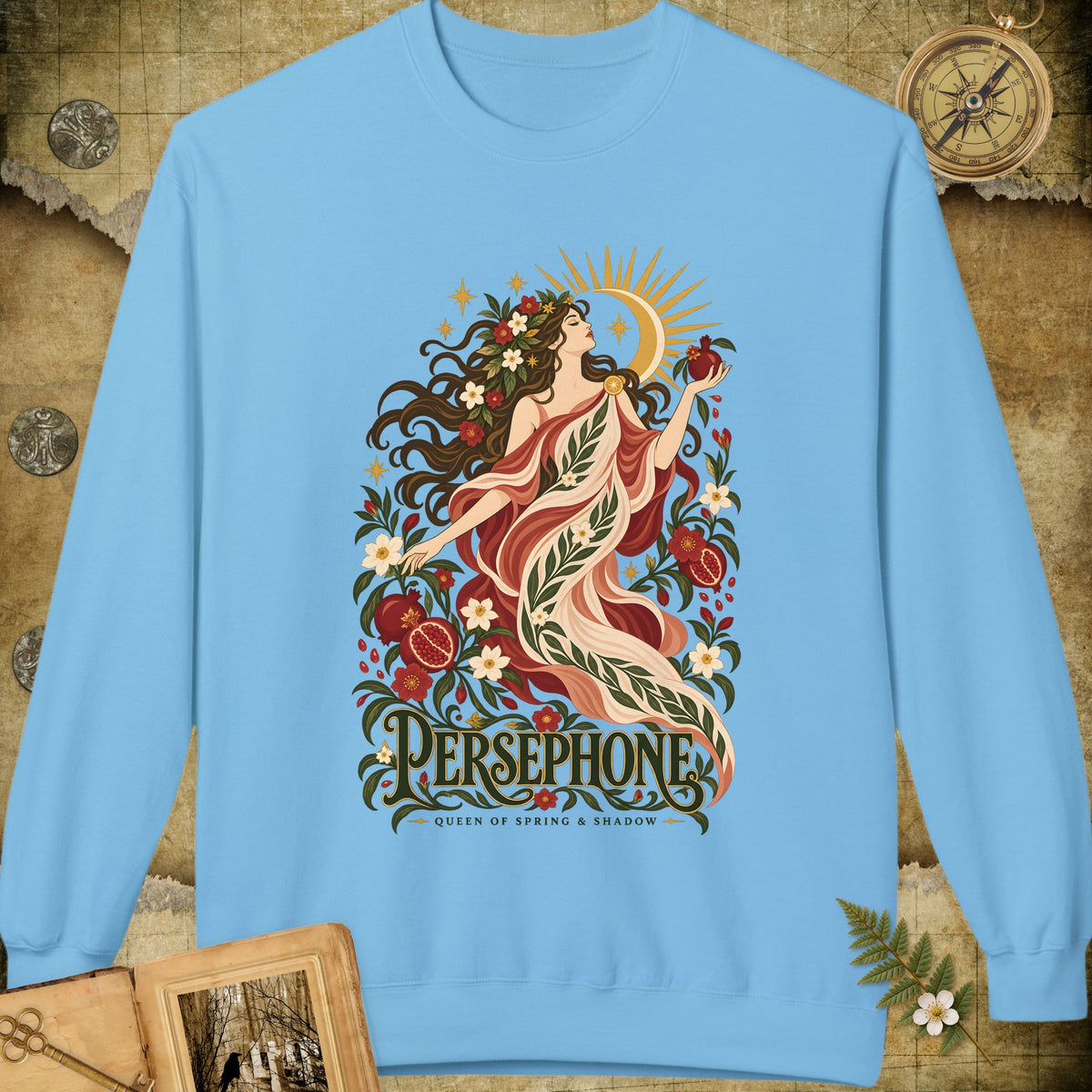 Persephone - Queen Of Spring & Shadow Sweatshirt - Sky