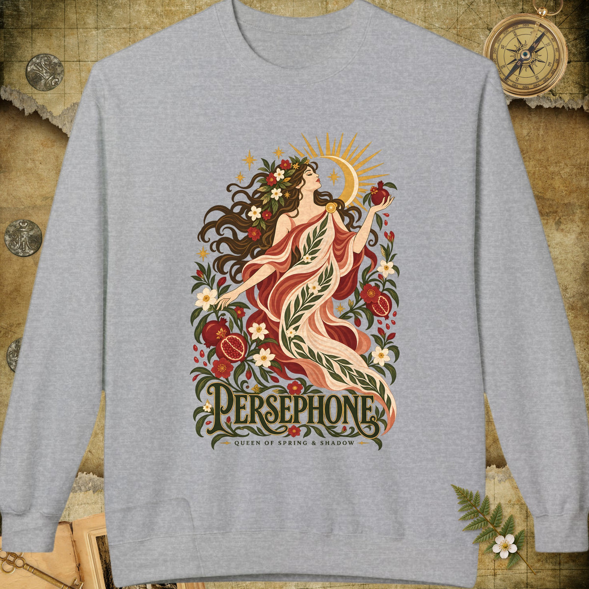 Persephone - Queen Of Spring & Shadow Sweatshirt - Sport Grey