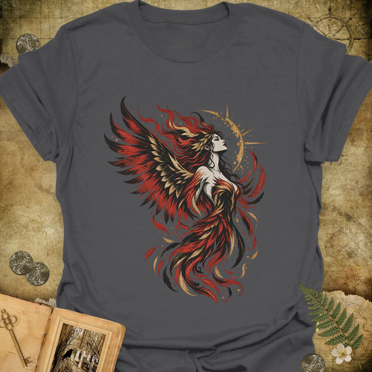 Phoenix Goddess T-Shirt - Charcoal