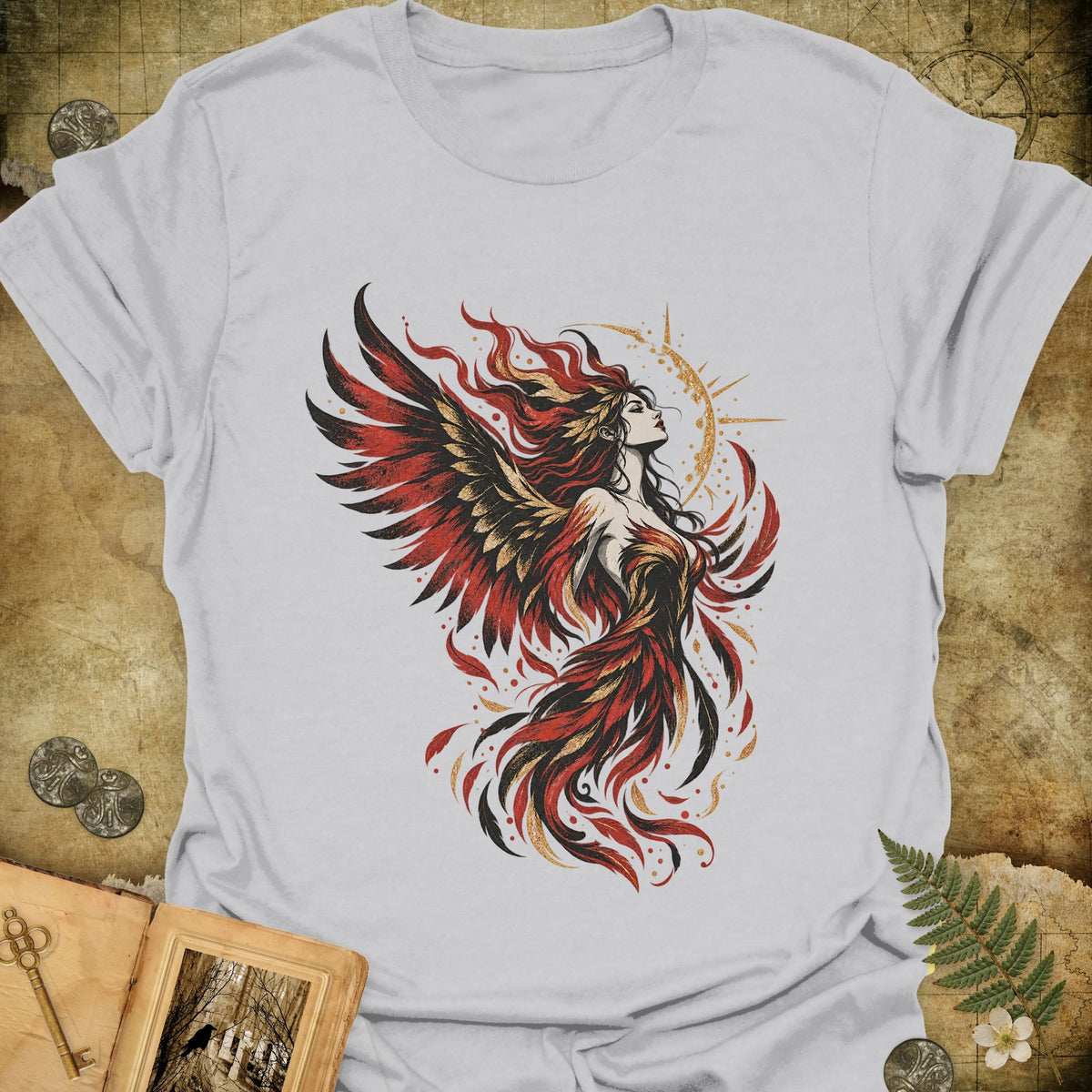 Phoenix Goddess T-Shirt - Ice Grey
