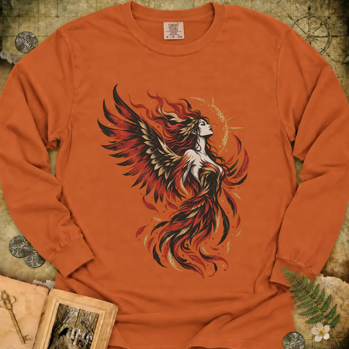 Phoenix Goddess Long Sleeve T-Shirt - Yam