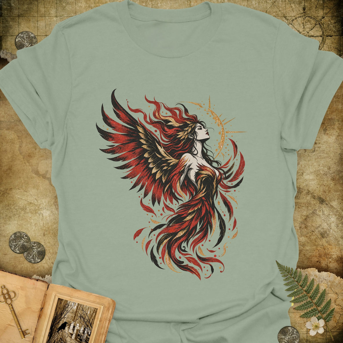 Phoenix Goddess T-Shirt - Sage