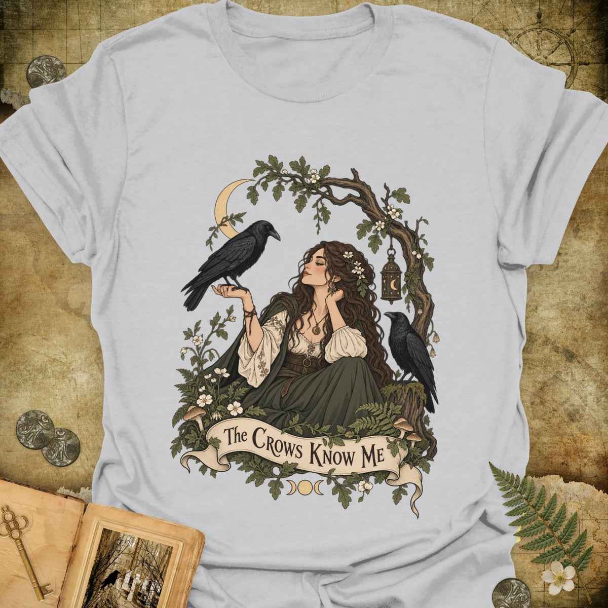 TLWIF Studio | Ice Grey | The Crows Know Me T-Shirt