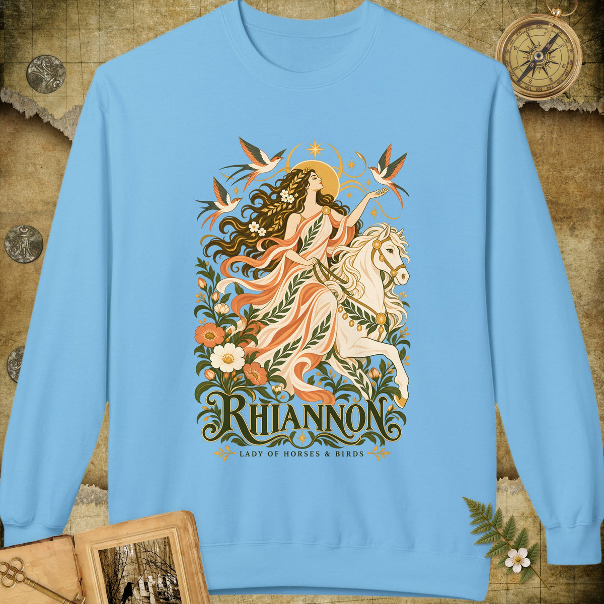 Rhiannon - Lady Of Horses & Birds Sweatshirt - Sky