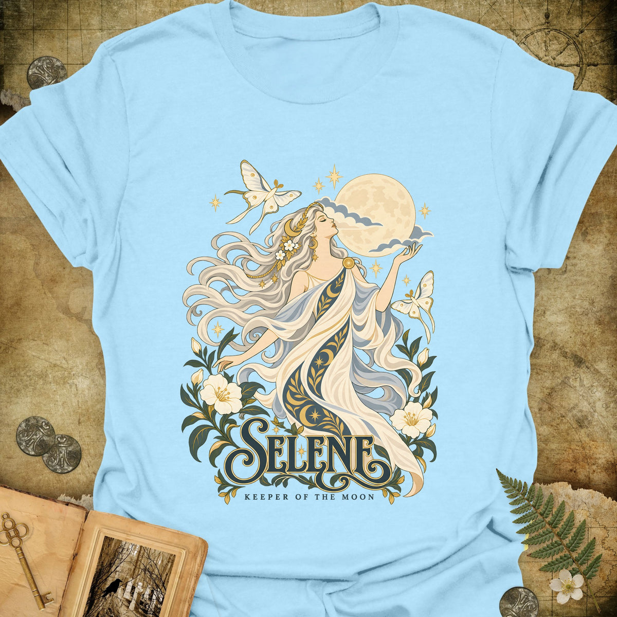 Selene - Keeper Of The Moon T-Shirt - Light Blue
