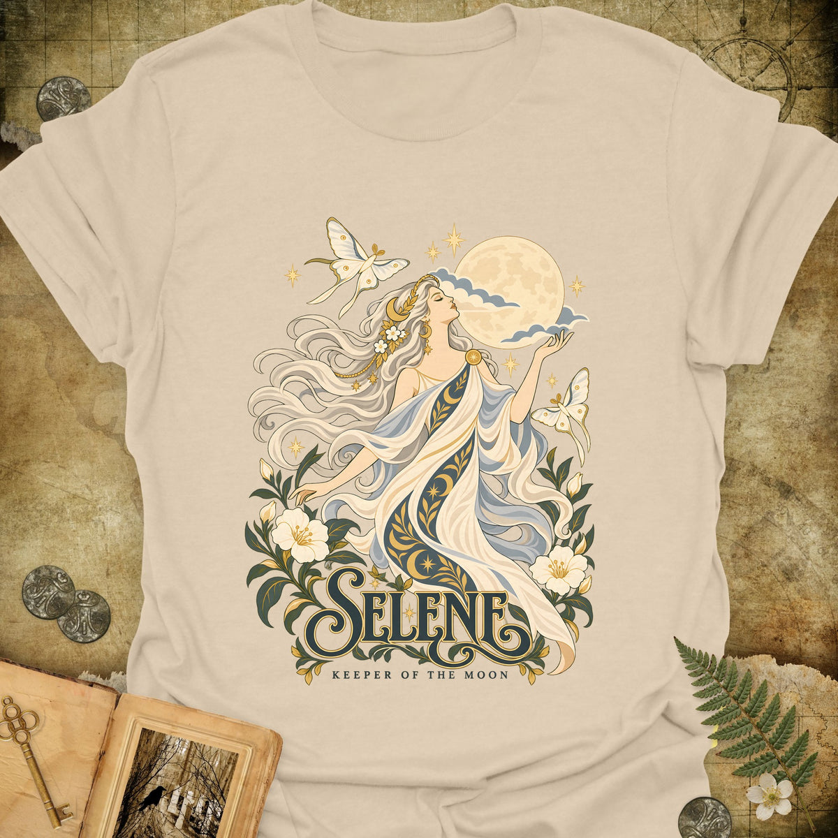 Selene - Keeper Of The Moon T-Shirt - Sand