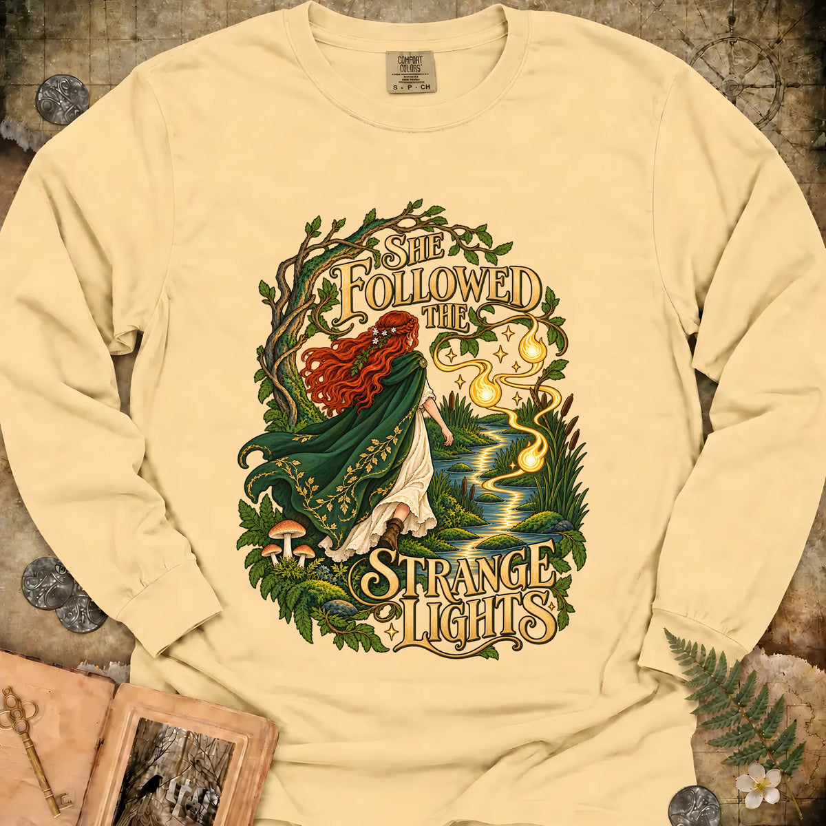 She Followed The Strange Lights Long Sleeve T-Shirt - Butter
