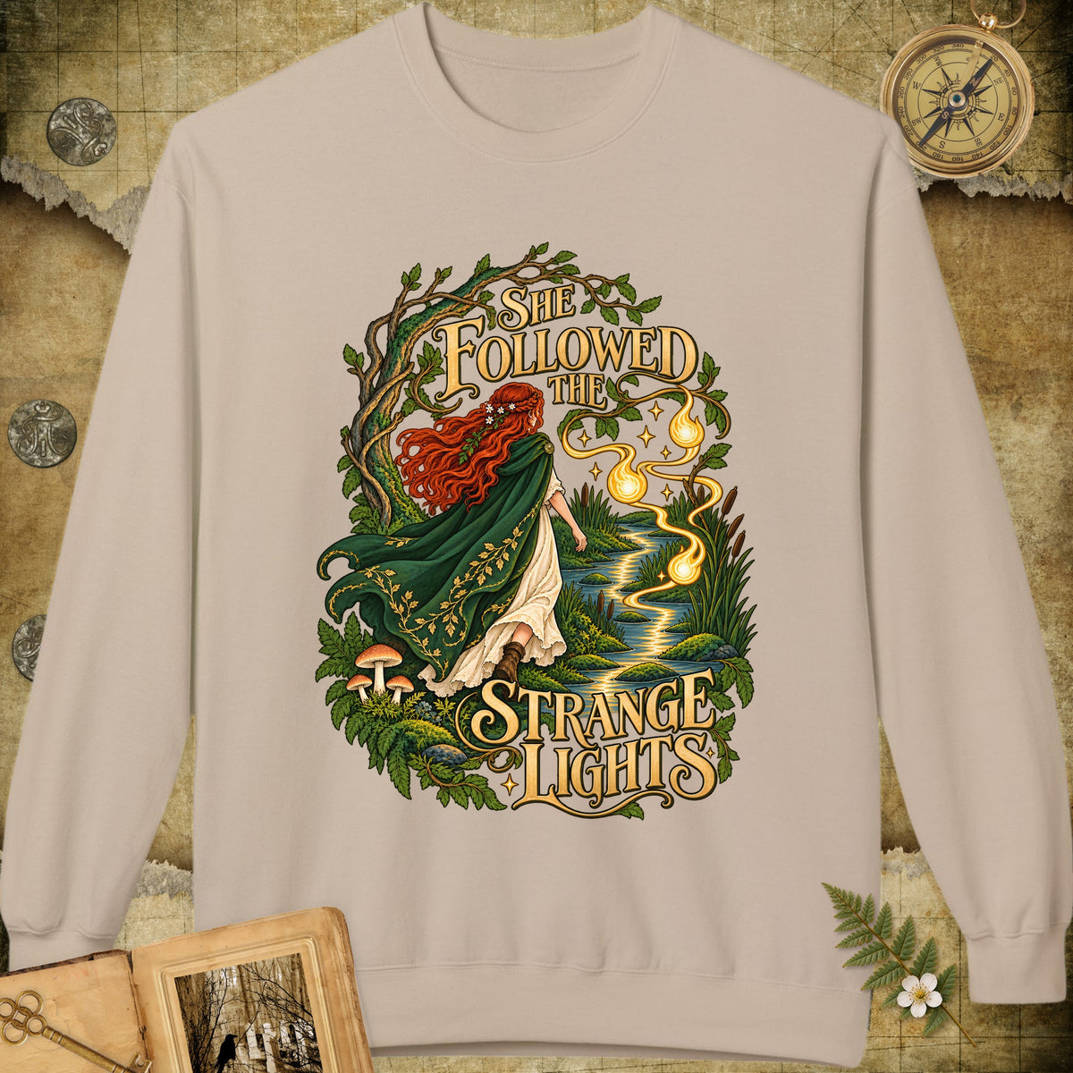 She Followed The Strange Lights Sweatshirt - Sand