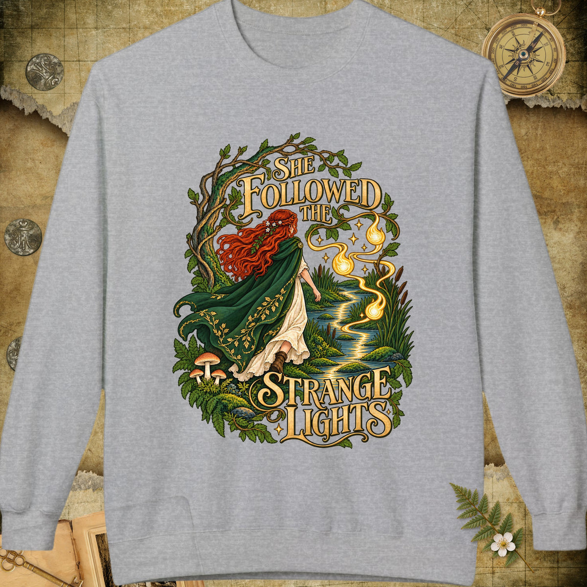 She Followed The Strange Lights Sweatshirt - Sport Grey