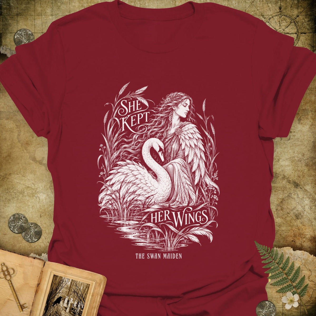 She Kept Her Wings T-Shirt - Cardinal Red