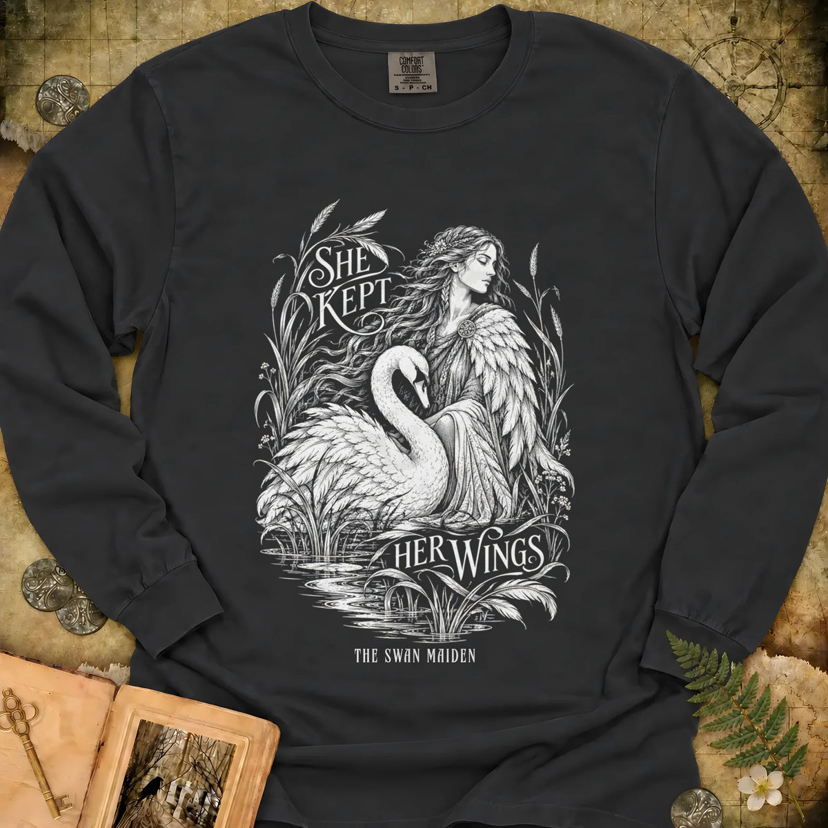 She Kept Her Wings Long Sleeve T-Shirt - Black