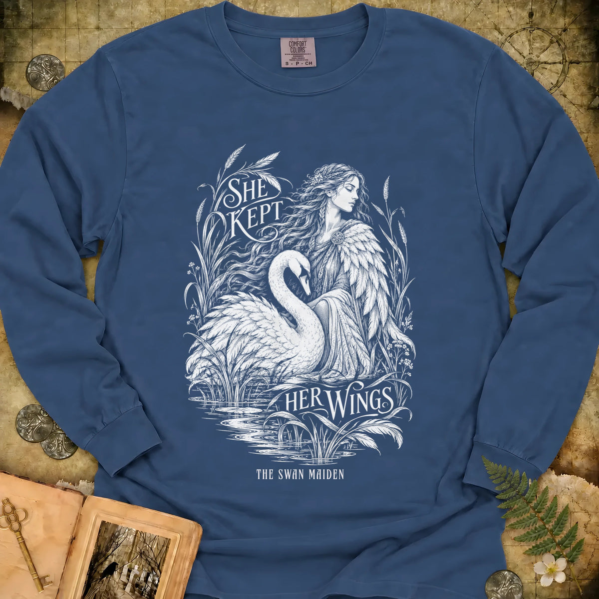 She Kept Her Wings Long Sleeve T-Shirt - Midnight