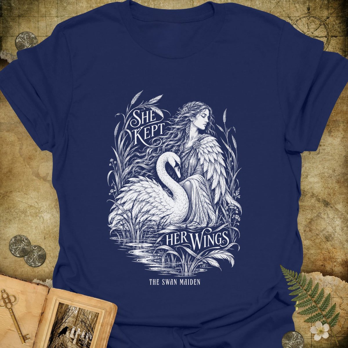 She Kept Her Wings T-Shirt - Navy