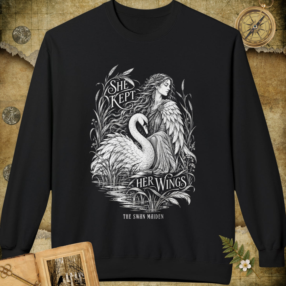 She Kept Her Wings Sweatshirt - Black