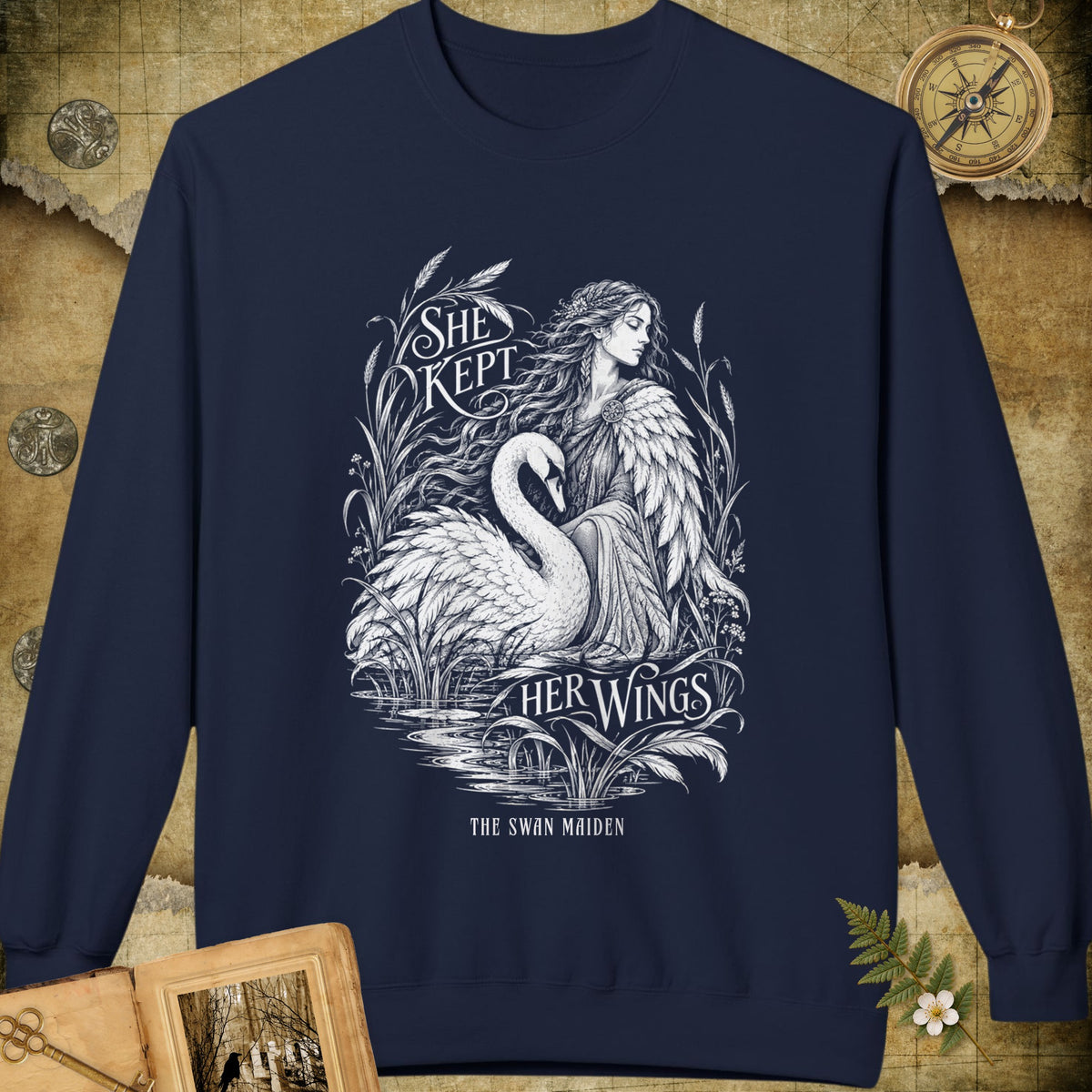 She Kept Her Wings Sweatshirt - Navy