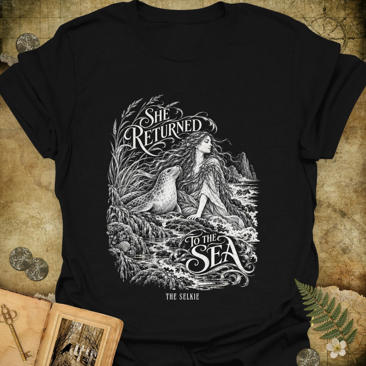 She Returned To The Sea T-Shirt - Black