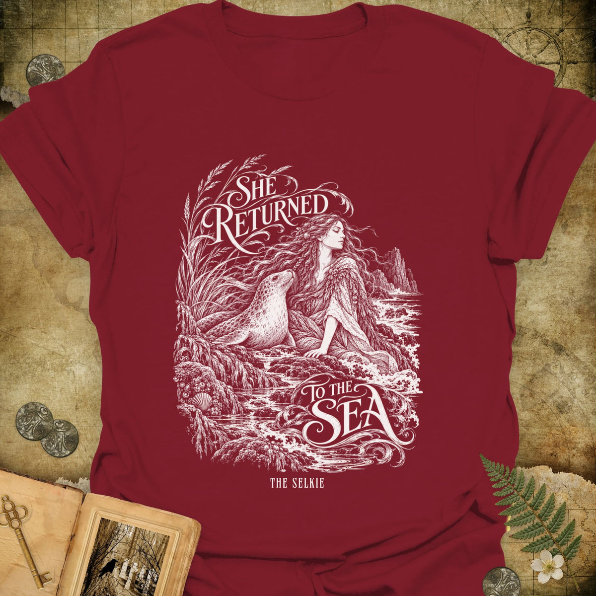 She Returned To The Sea T-Shirt - Cardinal Red